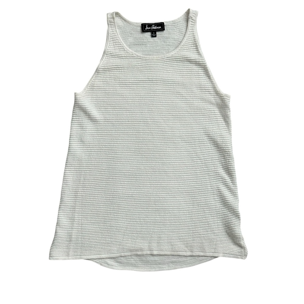 Sam Edelman Off White Ribbed Sleeveless Top